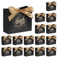 thumbnail image 1 of Bolsas de regalo de agradecimiento de 36 piezas con cintas de color champán para graduación y boda en negro, 1 of 7