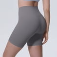 thumbnail image 4 of Dwellite No Front Seam High Waisted Workout Biker Shorts for Womens Tummy Control Soft Yoga Pants Gym Gray XL, 4 of 8
