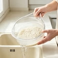 thumbnail image 5 of Multifunctional Rice Strainer with Handle, Fine Mesh Plastic Colander for Washing Fruits Vegetables Draining Pasta, Space-Saving Kitchen Basket, 5 of 5