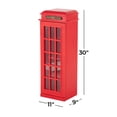 thumbnail image 4 of DecMode 11" x 30" Red Wooden Telephone Vintage London Booth 3 Shelf Storage Unit, 1-Piece, 4 of 14