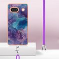thumbnail image 3 of TECH CIRCLE For Google Pixel 6a Case,Stylish Marble Pattern Soft Slim Thin TPU Girls Boys Women Men Case Shockproof Protective Phone Case with Strap for Google Pixel 6A 5G 6.1" 2022,Purple, 3 of 7