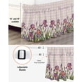 thumbnail image 4 of Summer Flower Iris Ruffle Bed Skirt King Size Purple Beige Plaid Country Watercolor Adjustable Elastic Dust Bed Skirts Wrap Around Bedskirt Wrinkle Free Easy Fit with 16 Inch Drop, 4 of 8