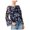 Navy, variant on MAISON JULES $60 Womens New 1480 Navy Floral Tie Bell Sleeve Boat Neck Top M B+B