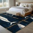 thumbnail image 4 of 6'x9' Area Rugs, Ocean Blue Whale Indoor Outdoor Area Rug for Living Room Bedroom, Summer Coastal Vintage Wood Grain Washable Bathroom Rugs Kitchen Floor Carpet Mats Home Decor Aesthetic, 4 of 8