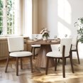 thumbnail image 6 of Dycanpo Wooden Dining Chairs Set of 6, Wide Back Kitchen Side Chairs for Modern Farmhouse Dining Room, Beige Upholstered and Dark Brown Leg, 6 of 8