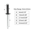 thumbnail image 2 of Unique Bargains 4mm x 10mm Aluminum Open End Flat Round Head Blind Rivets, Black 200 Pack, 2 of 5