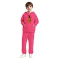thumbnail image 2 of SERTG Children's Halloween Two-Piece Set Hooded Sweatshirt with Cute Printed +Casual Long Pants Long Sleeved Set Tops and Pants for Kids 2-13 Years(Hot Pink,12 Years), 2 of 5