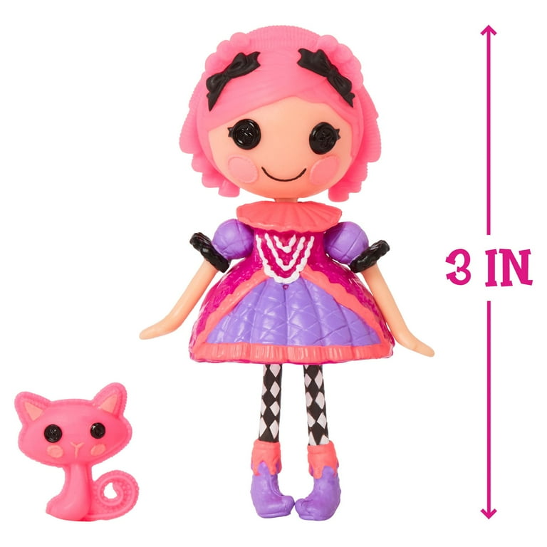 Mini Lalaloopsy Doll Confetti Carnivale with Mini Pet Cat 3 masquerade ball party theme doll with pink hair accessories in reusable package playset for Ages 3 103 Walmart