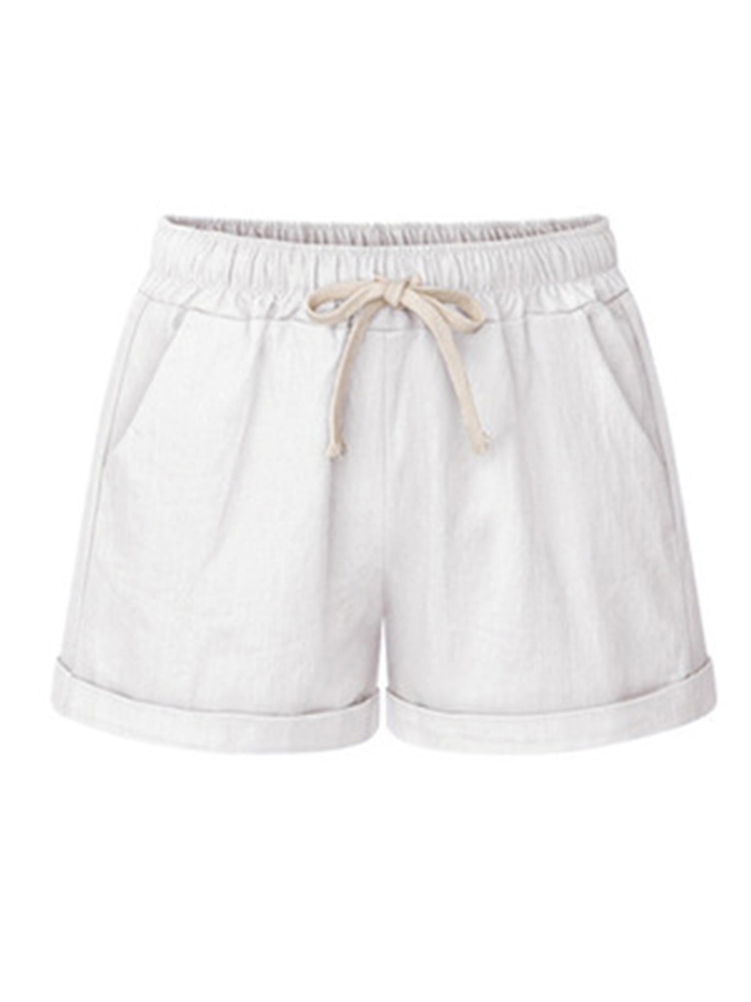 Womens Ladies Elastic Waist Drawstring Beach Loose Shorts Hot Pants Plus Size