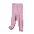 thumbnail image 3 of LYMAYTER Baby Kids Girls Boys Long Trousers Ice Silk Anti-Mosquito Lantern Pants Toddler Summer Casual Sweat Pants for 2-12 Years, 3 of 10