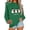 Green, variant on Feancey Women Christmas Sweatshirt Holiday Casual Snowman Wine Glass Printed Crewneck Pullover Tops Soft Fleece Lined Sweatshirts Pink M