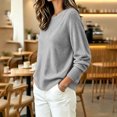 thumbnail image 7 of Edvintorg Womens Sweater Long Sleeve Loose Knit Sweaters Crew Neck Casual Pullover Top Plus Size Fashion Clothing Gray XXXL, 7 of 7