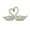 White Indoor Outdoor Solid Swan Animals Rectangle 32" x 7" x 17", variant on DecMode 17" Indoor Outdoor Swan Garden Sculpture