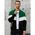 thumbnail image 2 of Fexilor Mens Lightweight Jacket Casual Bomber Jacket Color Block Varsity Coat, 2 of 6