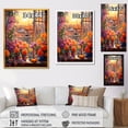 thumbnail image 4 of Designart "Sunset Florals through Italian Windows II" Floral Framed Wall Art - Traditional Orange Window Living Room Framed Canvas Art, 4 of 6