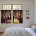 thumbnail image 4 of Wine Cheese Kitchen Curtains, Grapes Farmhouse Brown Wooden Plank Light Filtering Window Curtain Panels, 2Pcs Rod Pocket Window Treatments Set for Cabin Bathroom Bedroom 52x45 Inches, 4 of 9