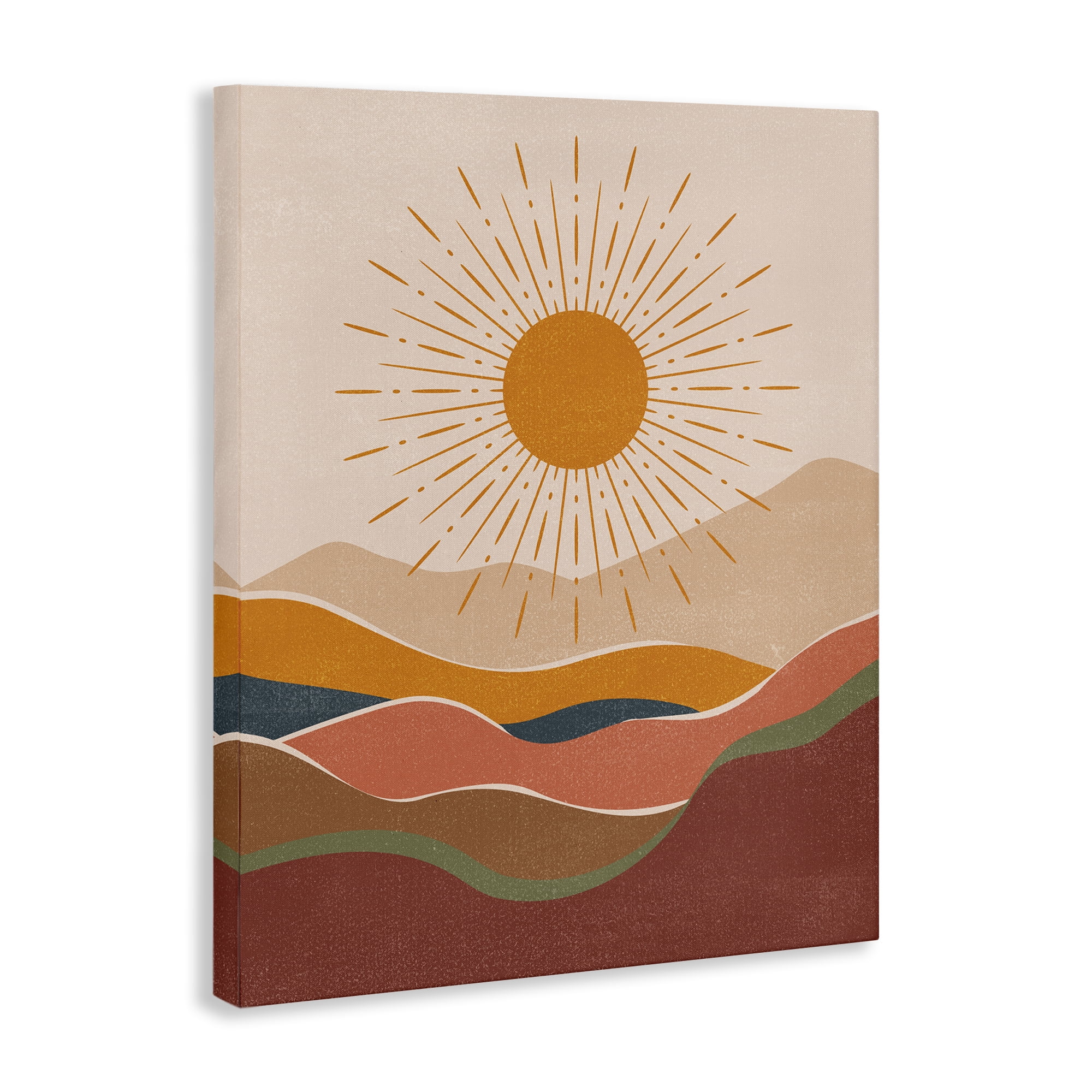 Stupell Industries Earthtone Desert Sun Landscape & Nature Painting Wrapped Canvas Art Print Wall Art, 24 x 30