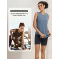 thumbnail image 7 of BALEAF Women's Workout Tank Tops Racerback Open Back Top Sleeveless Running Yoga Shirts Loose Fit Athletic Gym Sports Heather Blue 3XL, 7 of 7