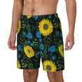 thumbnail image 2 of Haiem Sunflowers And Blue Flower Mens Swim Trunks with Compression Liner 2 in 1 Swimming Shorts Stretch Swimwear Quick Dry,Board Shorts-3X-Large, 2 of 9