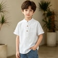 thumbnail image 4 of Zhanqunnn Boys Short Sleeve Shirt Button Up Dress Shirts Tees Pockets, Size 11-12 Years, 4 of 4