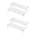 thumbnail image 1 of Luzkey Acrylic Display Stand Perfume Organizer 2 Tier Decoration Rectangle Display Stand Riser Cupcake Stand Shelf for Home Wedding 2pcs, 1 of 8