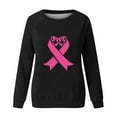 thumbnail image 4 of Jinhomg Women's Breast Cancer Tee Shirt Dressy Casual 3/4 Sleeve Pink Ribbon Graphic Sweatshirts Holiday Gift for Women Teen Girls Black S, 4 of 5