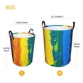thumbnail image 3 of Rateoe Rainbow Colored Pattern Round Laundry Hamper Basket, Tall Hamper Basket for Blanket Storage, Nursery Clothes Hamper for Laundry in Bedroom and College Dorm-, 3 of 6