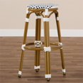 thumbnail image 4 of Bowery Hill 28" Wicker Bar Stool in Navy and White, 4 of 6