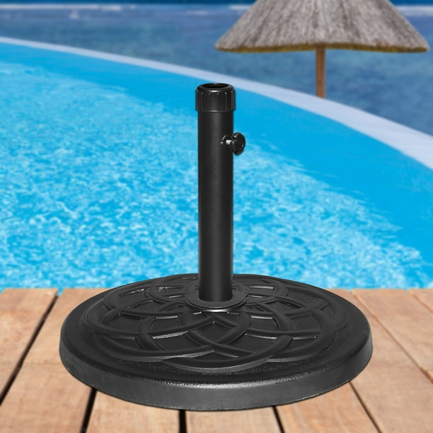 Abble 27 Lbs Heavy Duty Cast Stone Umbrella Base Black Walmart Com Walmart Com