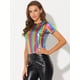 thumbnail image 2 of Disfraz de Halloween Top Multicolor Brillante Metálica Para Mujer Negro multicolor XS, 2 of 5