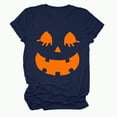 thumbnail image 4 of Towmus Halloween Shirts Pumpkin Face Shirt Funny Print Graphic Tee Tops Girls Cute Gift T-Shirt Blouse, 4 of 5