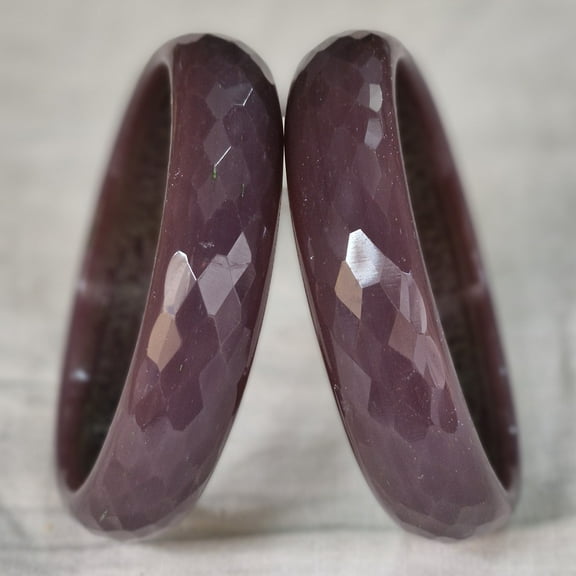 Crystal Dark purple Color 2 PCS Crystal Handmade Bangle bracelet For Girls And women