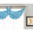 thumbnail image 2 of Gorgeous Home Linen Diamond Trellis V23 Faux Silk Waterfall Valance, Silver Grommet 2-Tone Window Curtain (1 Pc, 30" W x 18" L) Turquoise Blue/White, 2 of 5