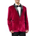 thumbnail image 4 of Lars Amadeus Men's Velvet Blazer One Button Party Prom Tuxedo Dinner Suit Jacket, 4 of 6