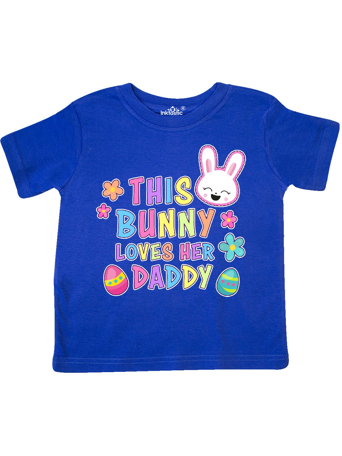 inktastic This Bunny Loves Her Yaya with Bunny Face and Flowers Toddler T-Shirt 