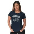 thumbnail image 3 of I'm Fixed Bike Gear Riding Cyclist Womens Fitted Plus Size Graphic Tee Brisco Brands 2X, 3 of 5