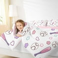 thumbnail image 5 of Homewish Baseball Sport Game Full Size Comforter Sets,Colorful Cartoon Flower Bedding Comforter Set,Pink White Bedding Sets For Girls Teens,Ultra Soft Home Decor Reversible,3 Pieces, 5 of 9
