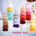 thumbnail image 4 of 6 Piezas Colorido Bohemio Pompón Borla Bolso Encantos Llavero Llavero Colgante Sunnimix  Borlas de llavero, 4 of 8