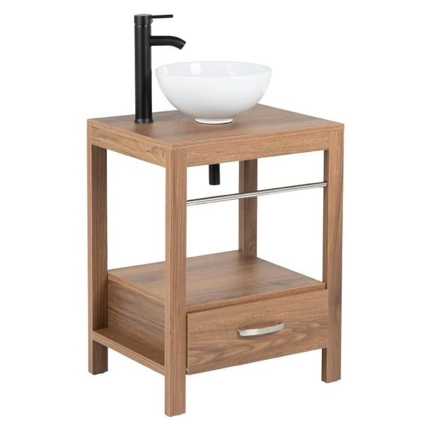 Gabinete Para Baño Mueble Lavamanos Ovalin Monomando y Toallero Fibra de Madera MFC KingsHouse cafe
