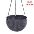 thumbnail image 3 of Ikemiter Rattan Plastic Hanging Basket Planter with Chain Hanger and Hook, 1 Count, 3 of 6