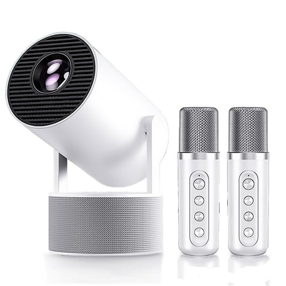 Mini Projector 4K Support Android 11 Smart Projector with Dual 10W Speakers and Microphones WiFi Bluetooth Auto Keystone for Home Theater and Entertainment