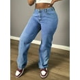 thumbnail image 5 of Women's High - Waisted Wide - Leg Jeans Loose Fit Retro Street Style Cotton Denim Classic Button Design Multiple Washes  Trendy Casual Pants for Daily  Streetwear Looks, 5 of 5