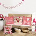thumbnail image 5 of Mothers Day Pillow Covers 18x18 Set of 4 Pink Velvet Mom Throw Pillow Covers Carnation Floral Cushion Covers Pillow Case Gift for Mother Mom Birthday Home Outdoor Sofa Decoration (18), 5 of 5