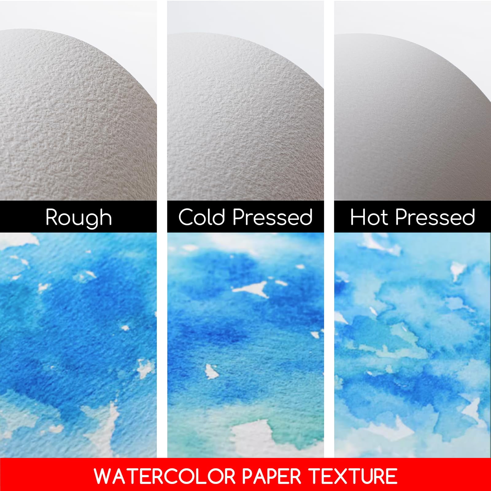 MEEDEN 100% Cotton Watercolor Paper Block, 9" x 12" Watercolor Paper Pad, Rough Grain, 20 Sheets, 140lb/300gsm, Acid-Free Art Paper for Watercolor, Gouache, Ink and More