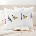 thumbnail image 3 of Spring Bird Pillow Covers 2 Pack Vintage Watercolors Red Blue Yellow Animal Pillowcase Waterproof Outdoor Throw Pillow Cover for Patio Garden Square Cushion 16”x16”, 3 of 9