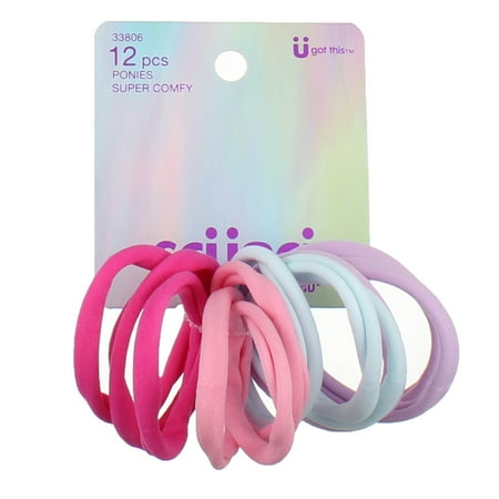 sc&uuml;nci Hosiery Elastic Hair Ties - All Hair - Pastels - 12pcs