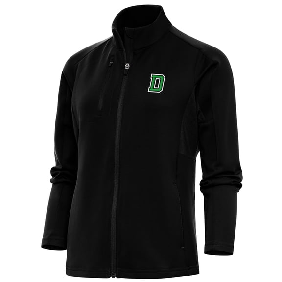 Women's Antigua Black Dartmouth Big Green Generation Full-Zip Jacket