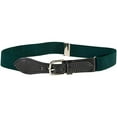 thumbnail image 2 of Kids Elastic Adjustable Belt with Leather Closure - Hunter Green, 2 of 4