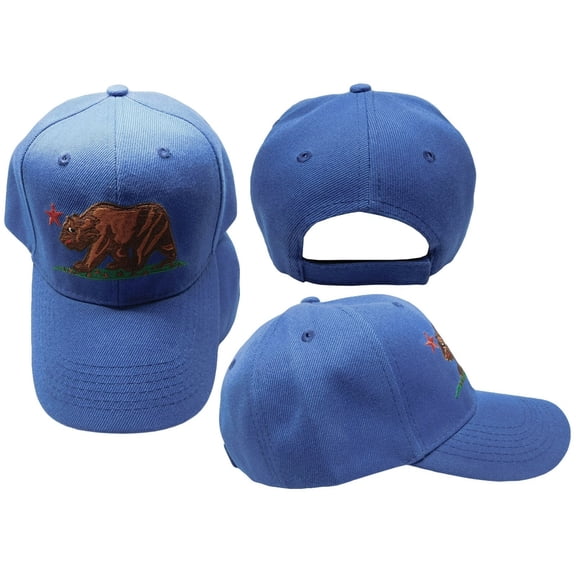 California Republic Bear Royal Blue Embroidered Baseball Adjustable Cap Hat