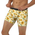 thumbnail image 3 of Salouo Yellow White Plaid Sunflower Pattern Men's Boxer Briefs, Soft & Breathable Underwear Elastic Waistband Briefs for Men,1-Pack, 3 of 7